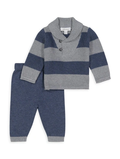 Miniclasix Baby Boy's 2-piece Striped Sweater & Knit Joggers Set In Navy