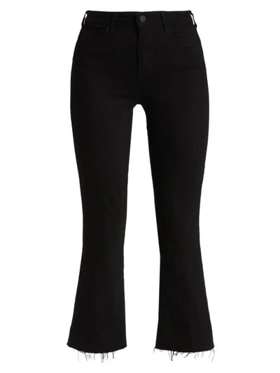 L Agence Kendra High-rise Crop Flare Jeans In Black