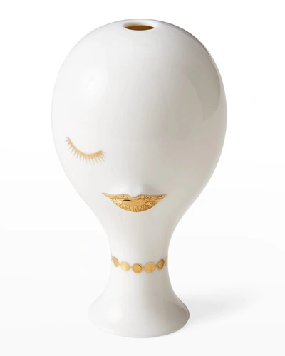 Jonathan Adler Gilded Muse Misia Vase In White