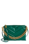 Rebecca Minkoff Edie Maxi Leather Crossbody Bag In Emerald