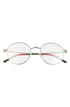 Gucci 51mm Round Optical Glasses In Gold
