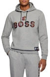 Hugo Boss Boss X Nba Wbounce 2 Miami Heat Logo Hoodie In Silver