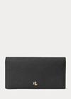 Ralph Lauren Crosshatch Leather Slim Wallet In Lauren Tan