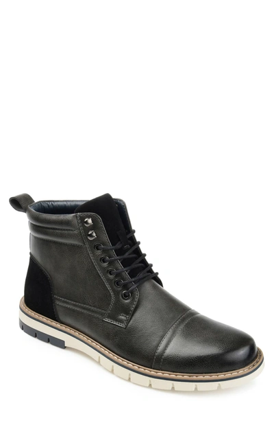 Vance Co. Lucien Vegan Leather Cap Toe Boot In Grey