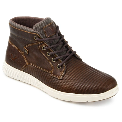Territory Men's Magnus Casual Leather Sneaker Boots Men's Shoes In Brown