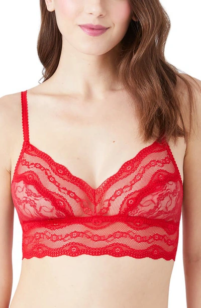 B.tempt'd By Wacoal Lace Kiss Bralette In Crimson Red