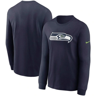 Nike Men's Primary Logo (nfl Seattle Seahawks) Menâs Long-sleeve T-shirt In Navy