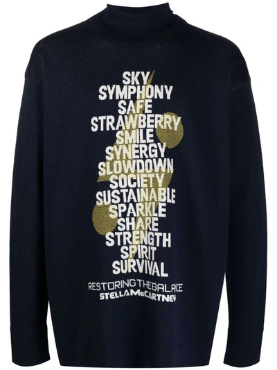Stella Mccartney Womens Navy X Tom Tosseyn Wool And Cotton-blend Jumper L