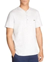 Lacoste Short Sleeve Plain Slubbed Jersey Tee With Textured Effect In Silver Chine