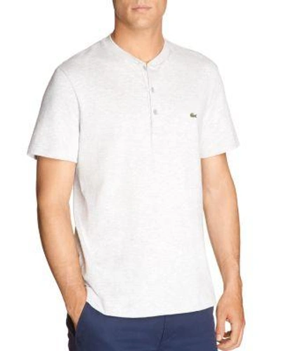 Lacoste Short Sleeve Plain Slubbed Jersey Tee With Textured Effect In Silver Chine