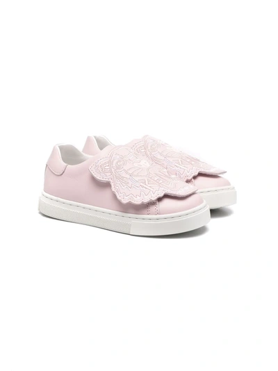 Kenzo Kids' Icon Tiger Leather Trainers 3-5 Years In Pink