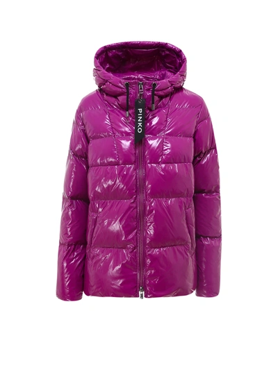 Pinko Padded And Quilted Nylon Jacket In Pink