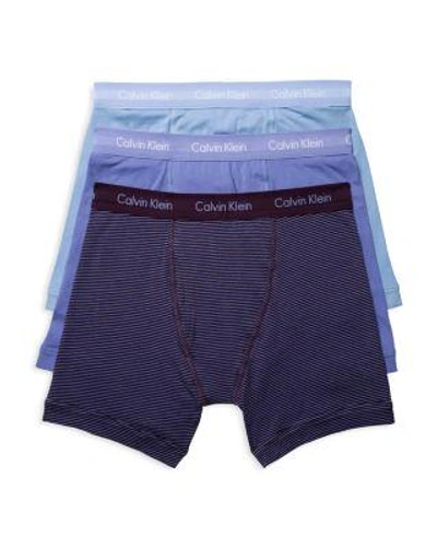 Calvin Klein Men's Cotton Stretch Boxer Briefs 3-pack Nu2666 In Purple Assorted