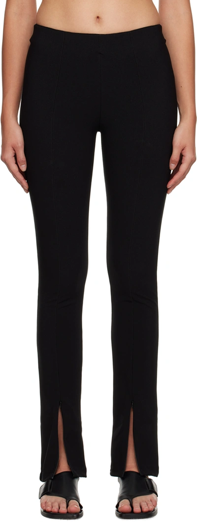 The Frankie Shop Reya Zipped Hem Leggings In Schwarz