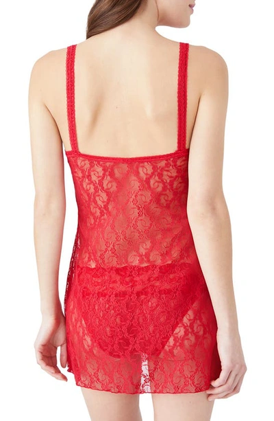 B.tempt'd By Wacoal Lace Kiss Chemise In Crimson Red