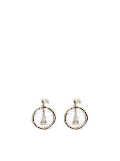 Jacquemus Le Chiquito Drop Hoop Earrings In Silver