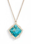 Kendra Scott Kacey Necklace In 14k Gold Plate In Turquoise Magnesite/ Gold