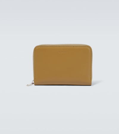 Jil Sander Logo Stamp Zip-around Wallet In Cider