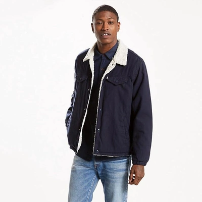 Levi's Corduroy Sherpa Coach's Trucker Jacket - Nightwatch Blue Micro  Corduroy | ModeSens