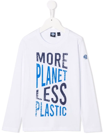 North Sails Kids' More Planet Less Plastic T-shirt In White