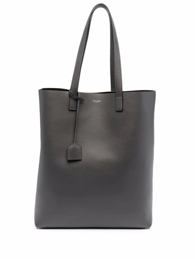 Saint Laurent Bold Leather Tote In Noir