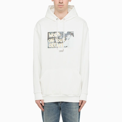 Throwback White Hoodie With Snoop Dogg Print