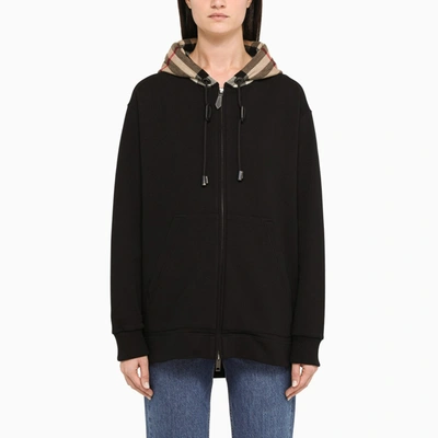 Burberry Black Sweatshirt With Zip In Multicolor
