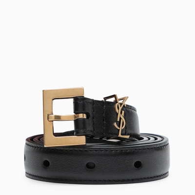 Saint Laurent Monogram Black Belt 2 Cm