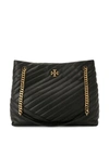 Tory Burch Kira Quilted Tote Bag In Black