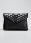 Saint Laurent Loulou Medium Chain Shoulder Bag In Nero,nero