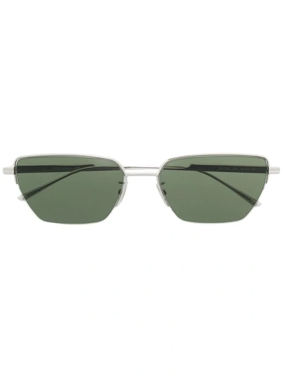 Bottega Veneta Rectangle-frame Tinted Sunglasses In Silber