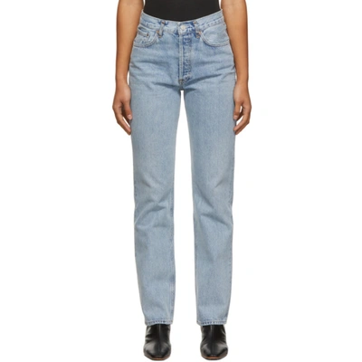 Agolde Lana Straight-leg Mid-rise Organic-cotton Denim Jeans In Fiction