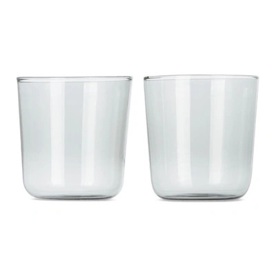R+d.lab Set Of Two Luisa Glass Tumblers In Fog Gray