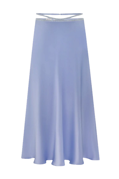 Nué Blue Silk Midi Skirt