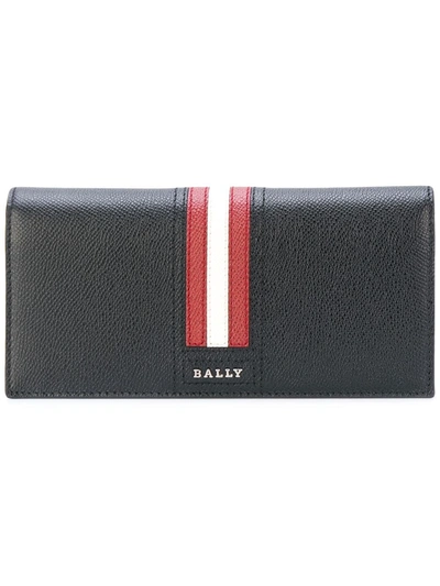 Bally Stripe Continental Wallet In Black