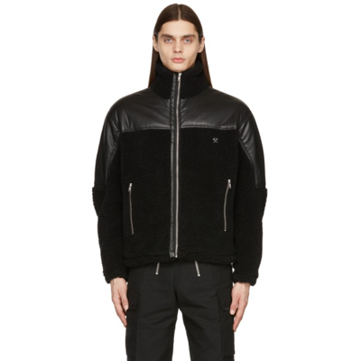 Gmbh Black Fleece & Faux-leather Jacket