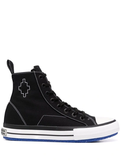 Marcelo Burlon County Of Milan Embroidered Cross High Vulcanized Sneakers In Black