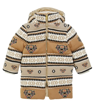 Burberry Kids' Fair Isle Wool-cashmere Blend Coat In Brown