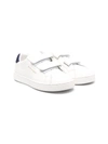 Palm Angels Kids' Touch-strap Leather Trainers In White,navy