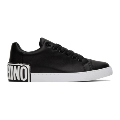 Moschino Black Logo Heel Low Sneakers