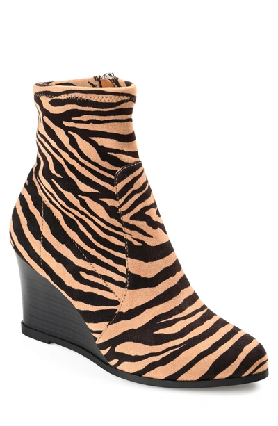 Journee Collection Hepburn Wedge Bootie In Animal