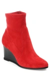 Journee Collection Hepburn Wedge Bootie In Red