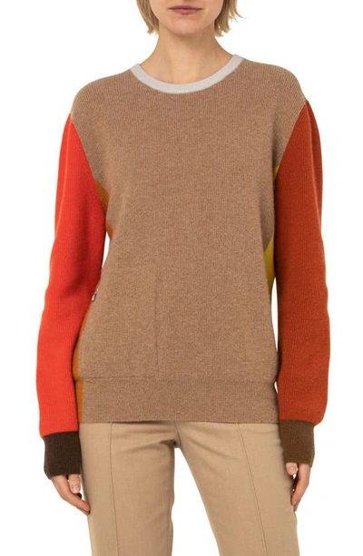 Akris Colorblock Cashmere Sweater In Hibiscus-multicol
