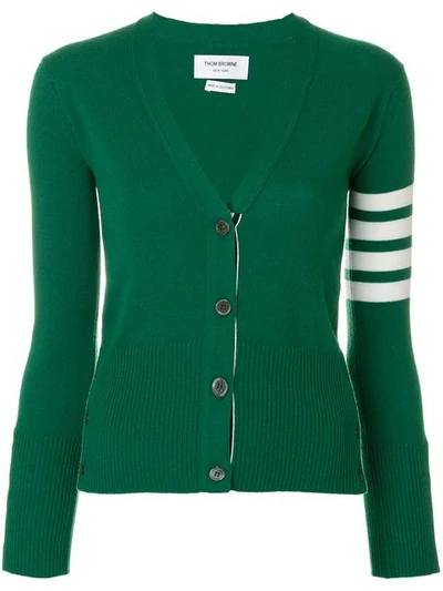 Thom Browne Cashmere V-neck Cardigan In Green