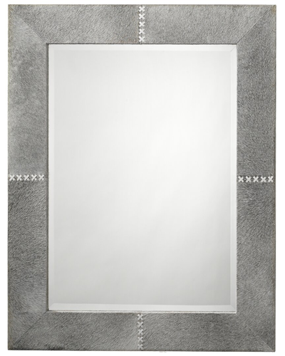 Jamie Young Cross Stitch Rectangle Mirror In Gray