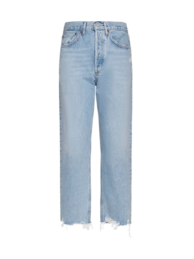 Agolde Riley Straight Cropped Mid-rise Jeans In Nerve