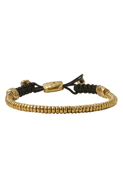 John Varvatos Collection Men's Brass Simitbrass Beaded Bolo Bracelet