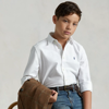 Polo Ralph Lauren Kids' Garment-dyed Cotton Oxford Shirt In White