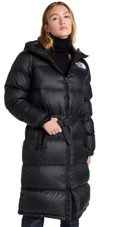 The North Face Nuptse Belted Mid Puffer Jacket In Black