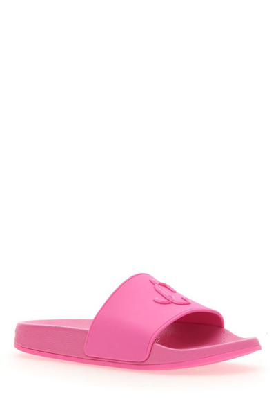 Jimmy Choo Port Rubber Slides In Fuchsia